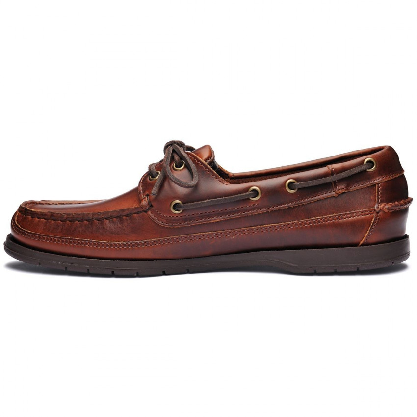 SCHOONER DGL BRUSHED Brown Gum-CHAUSSURES BATEAU POUR HOMME SCHOONER EN CUIR