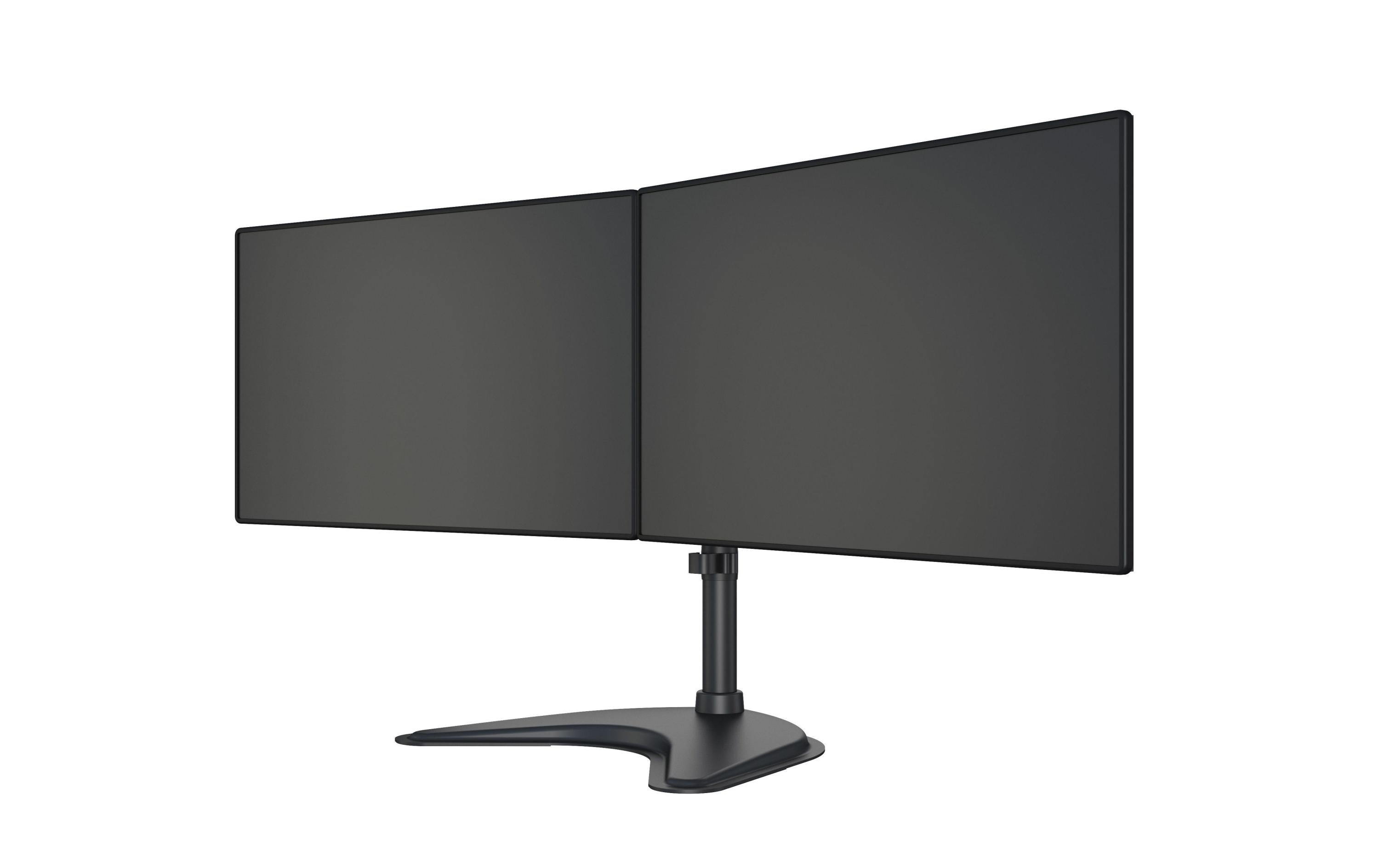 Monitor-Standfuss Basic Dual bis 10 kg – Schwarz<br>Deskmount