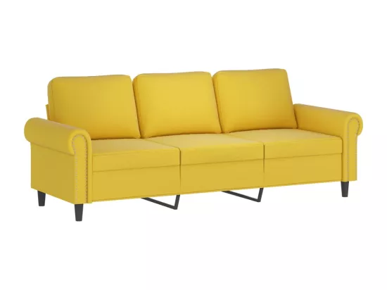 Ensemble de canapés 3 pcs avec coussins jaune velours