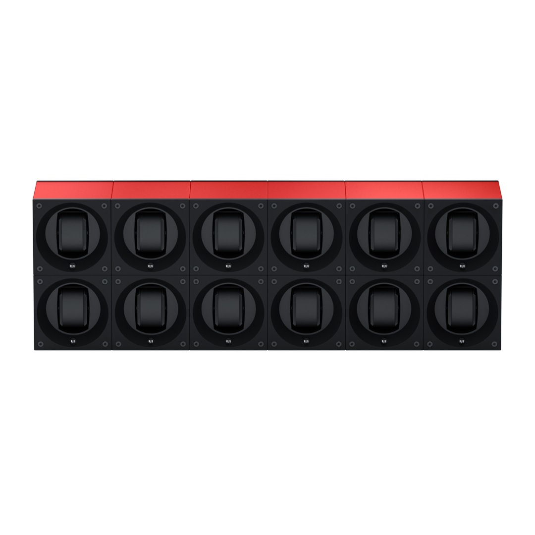 SwissKubik Masterbox Aluminium Rot - 12 Uhren