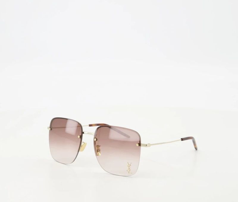 Saint Laurent - Zonnebril - Zwart - Metaal - Acetaat - UV-bescherming