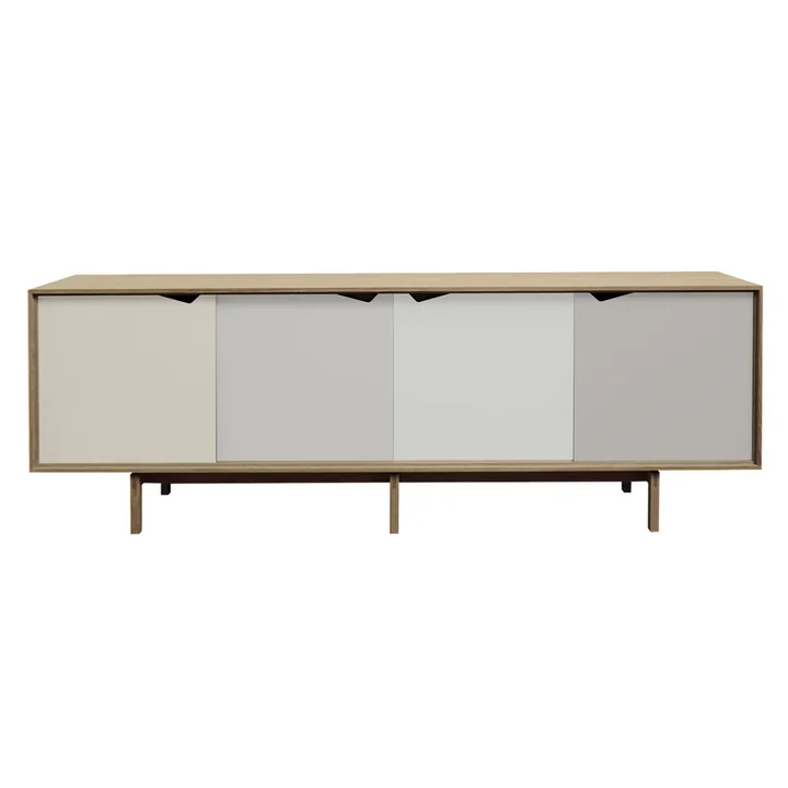Andersen Furniture - S1 Sideboard, Eiche geölt/ Türen Doeskin (beige), Iron (metallgrau), Silver (silber weiss), Iron (metallgrau)