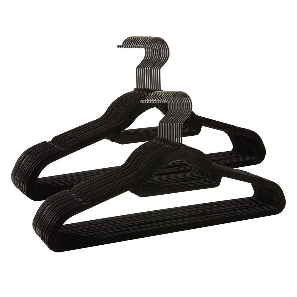 ACAZA - 50 Anti-slip kleerhangers - Zwarte haak