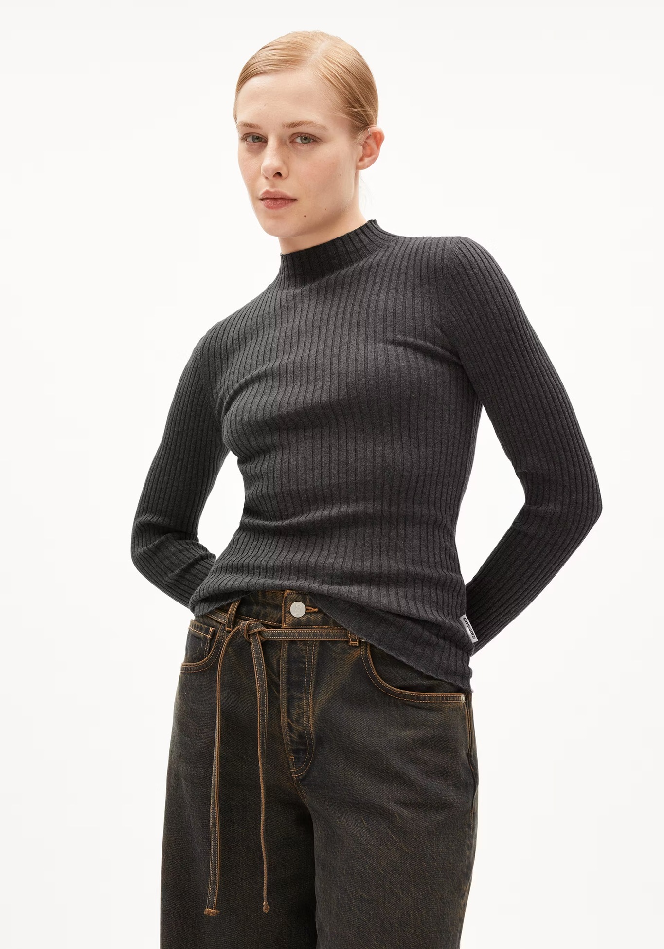 Armedangels Strickpullover Alaania Steel Melange