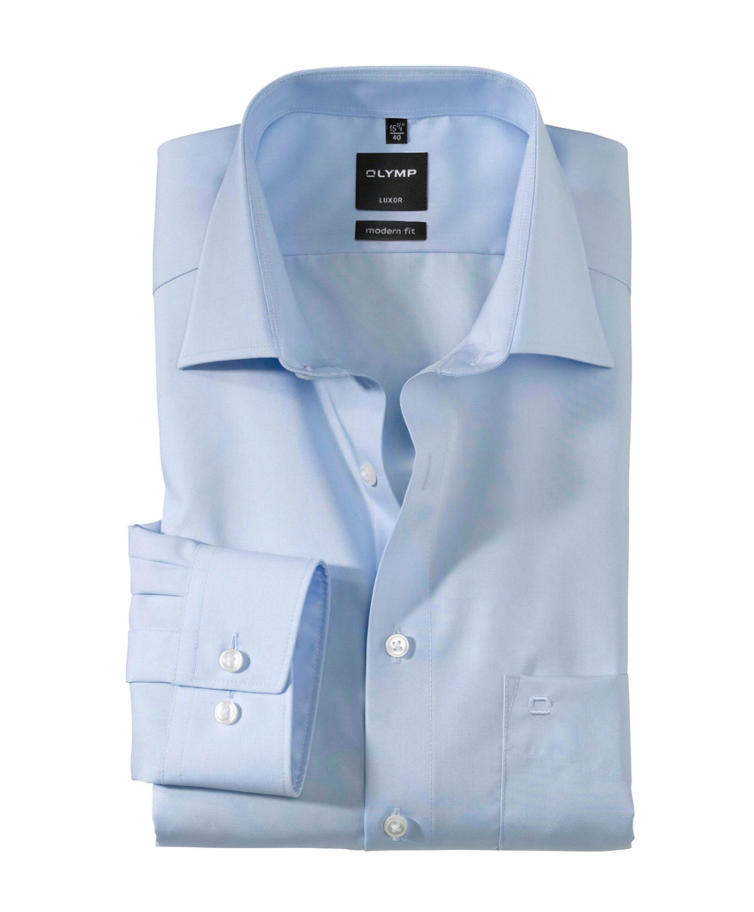 Olymp Modern fit Luxor Heren overhemd lange mouw blauw