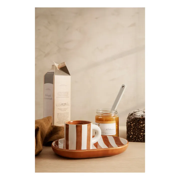 Ferm Living Tasse Milu et sous-tasse en porcelaine | Rouge