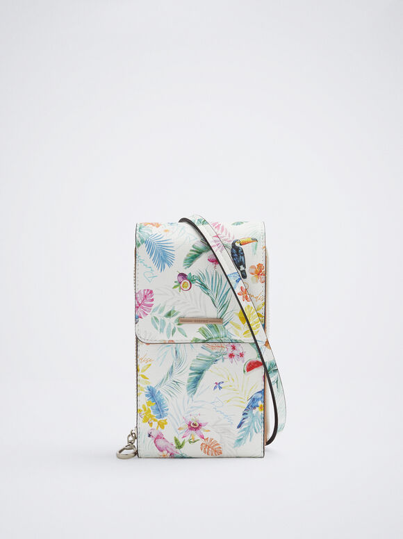 Bolsa para celular estampada - Marrom