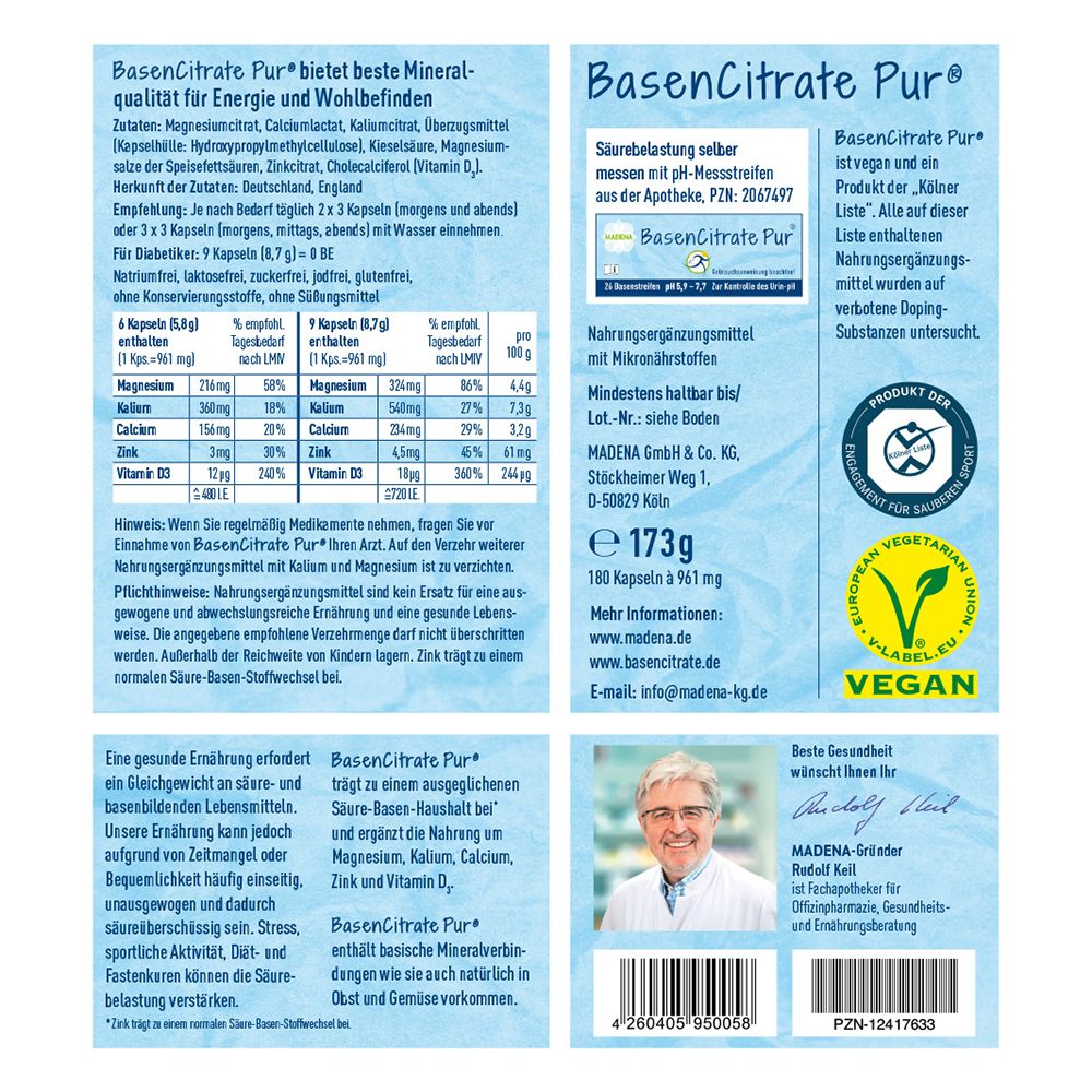 Basen Citrate Pur® Nach Apotheker Rudolf Keil