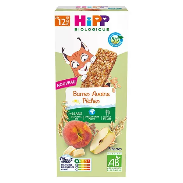 Barras de Aveia e Pêssego Orgânicas Hipp 5x20g
