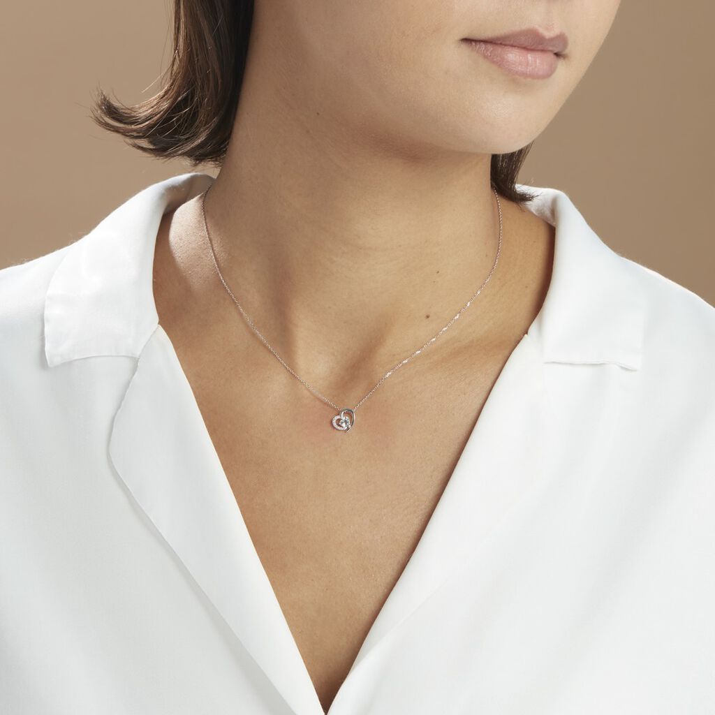 Collier Eliana Or Blanc Topaze Et Oxyde De Zirconium