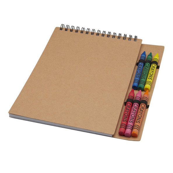 PF Concept 107967 - Carnet de notes à spirales Doodle A5 à couverture souple et set de crayons gras