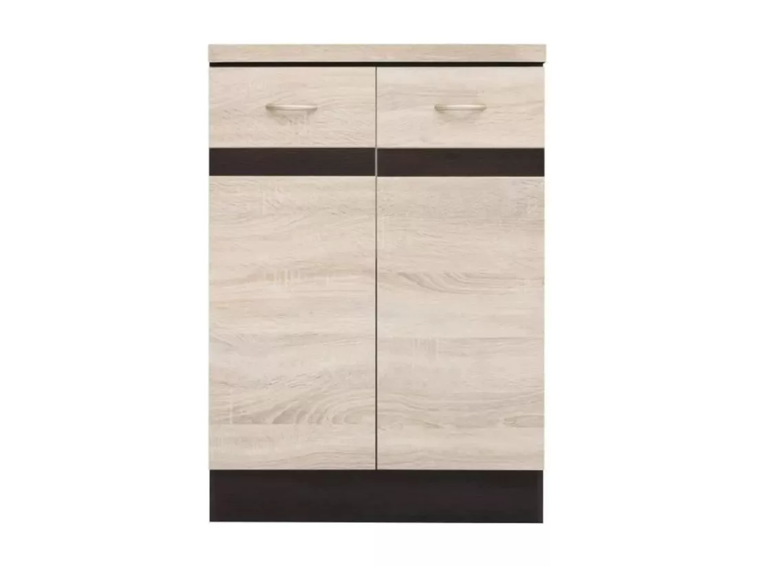 Meuble bas de cuisine 60 cm - 2 Portes - Plan de travail - chêne sonoma