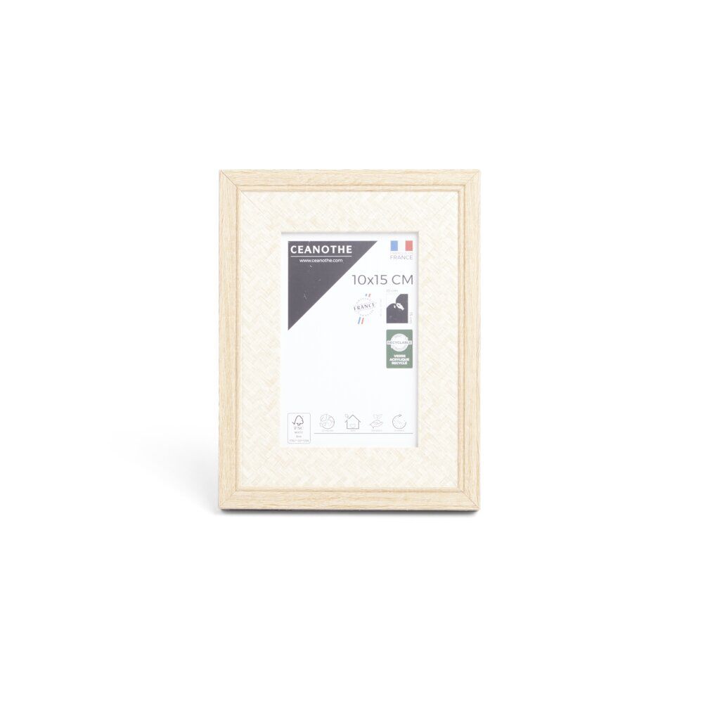 Cadre Palma bois beige naturel 16,8x1,8x21,8cm pour photo 10x15cm