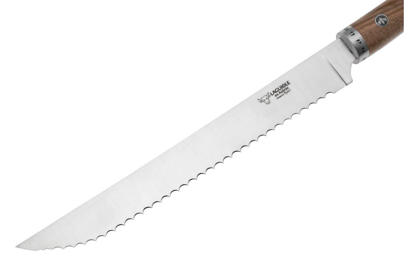 Laguiole en Aubrac Gourmet PGO25NOI walnoothout broodmes, 25 cm