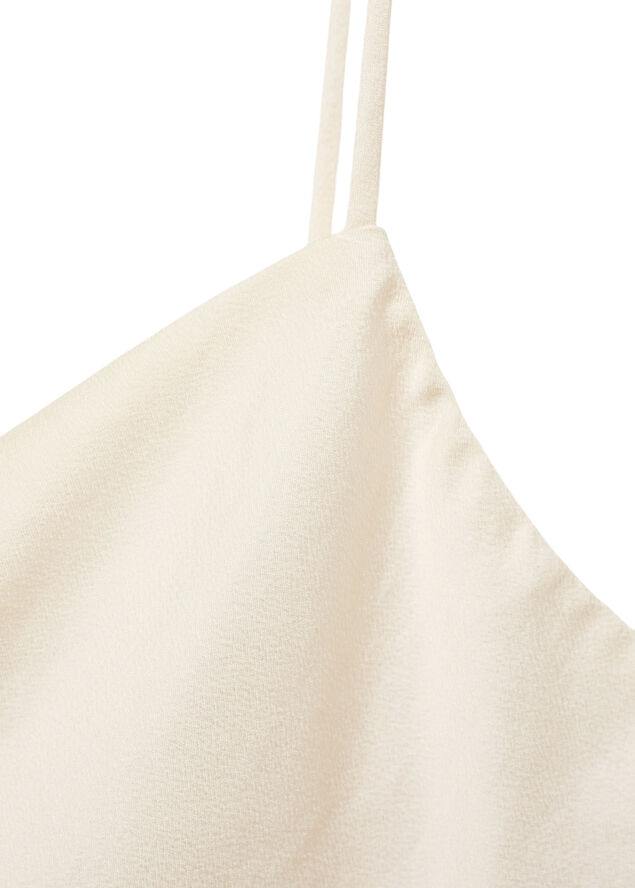 MANGO Satin top with thin straps Natural white