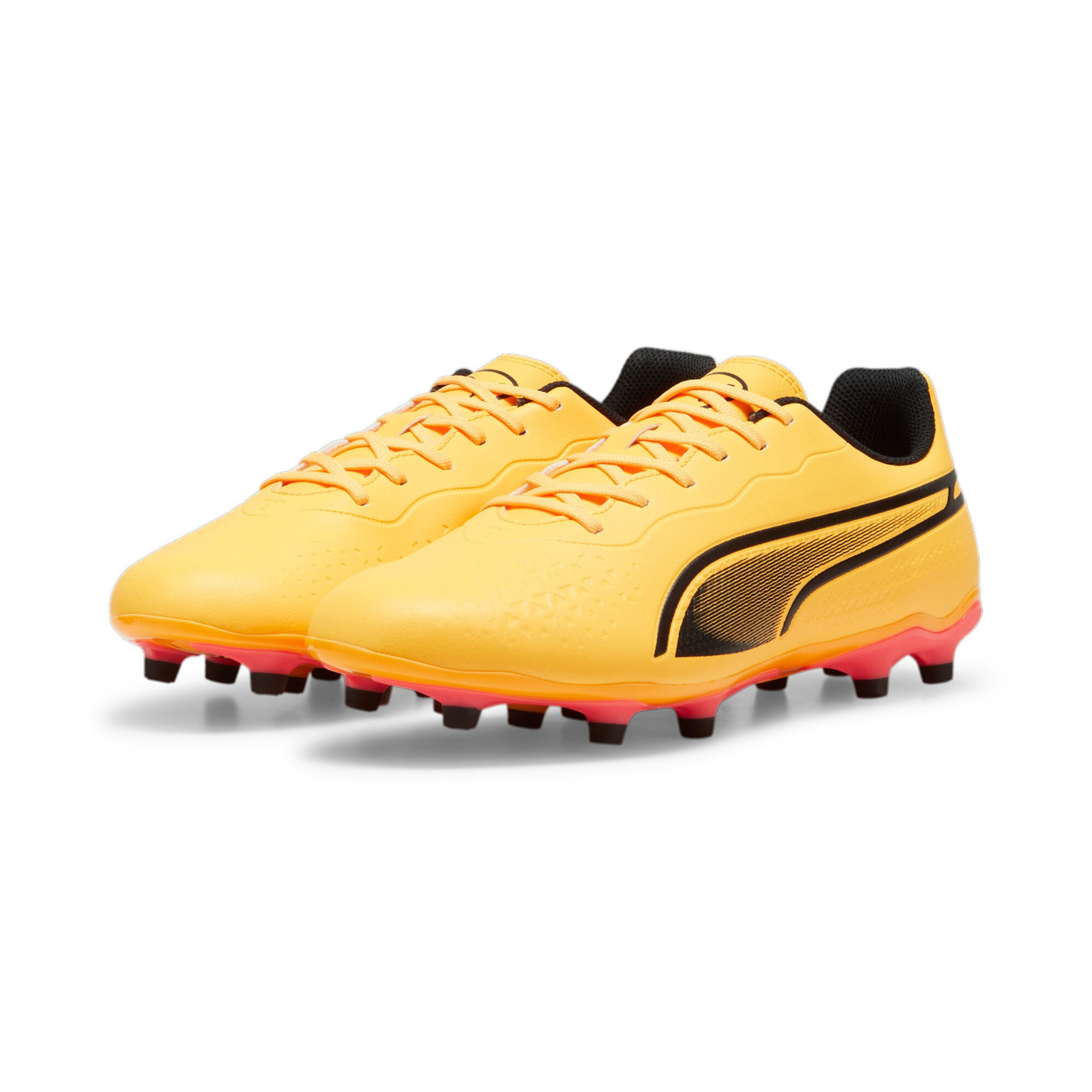 PUMA King Match Gras / Kunstgras Voetbalschoenen (MG) Oranje Zwart Roze
