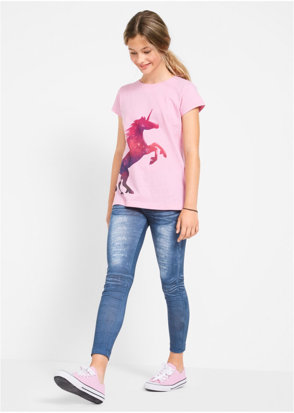 Legging fille imprimé jean