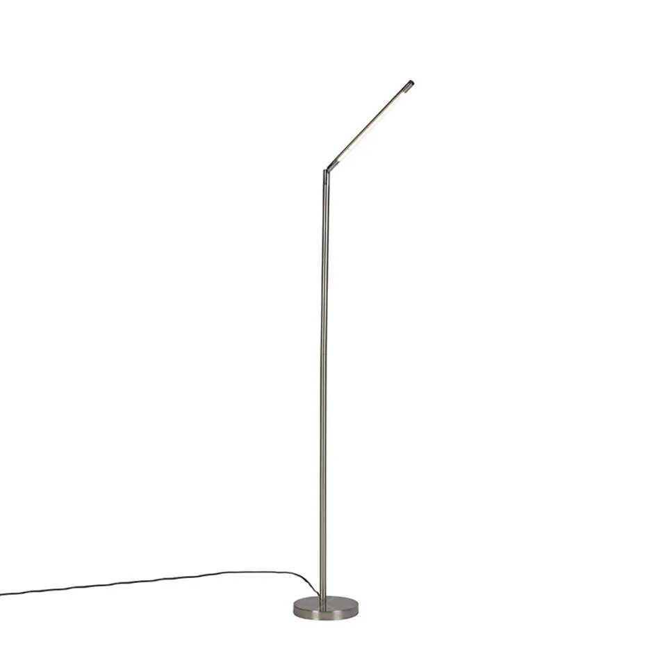 Qazqa vloerlampen berdien fl zilverkleurig geïntegreerde led
