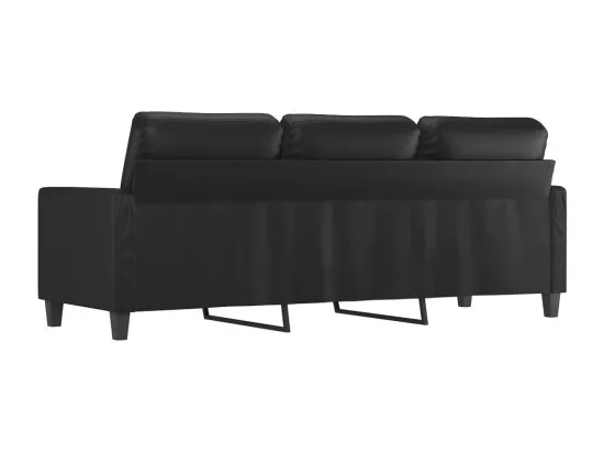 Canapé à 3 places Noir 180 cm Similicuir