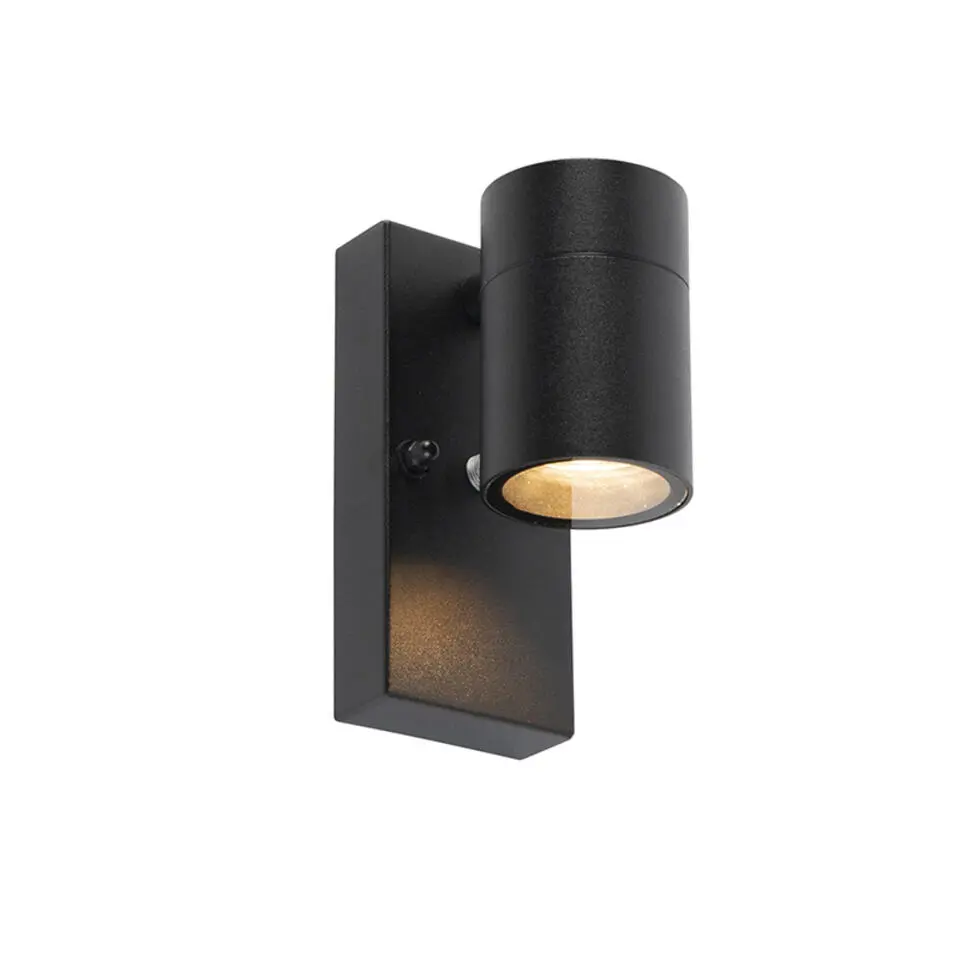 Qazqa buitenlampen met sensor solo zwart gu10