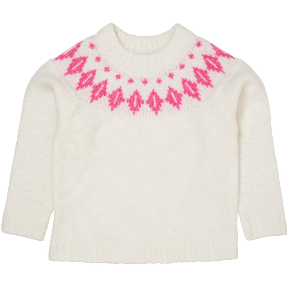 Køb COPENHAGEN COLORS Creme/Bubblegum Combi Wool Island Bluse