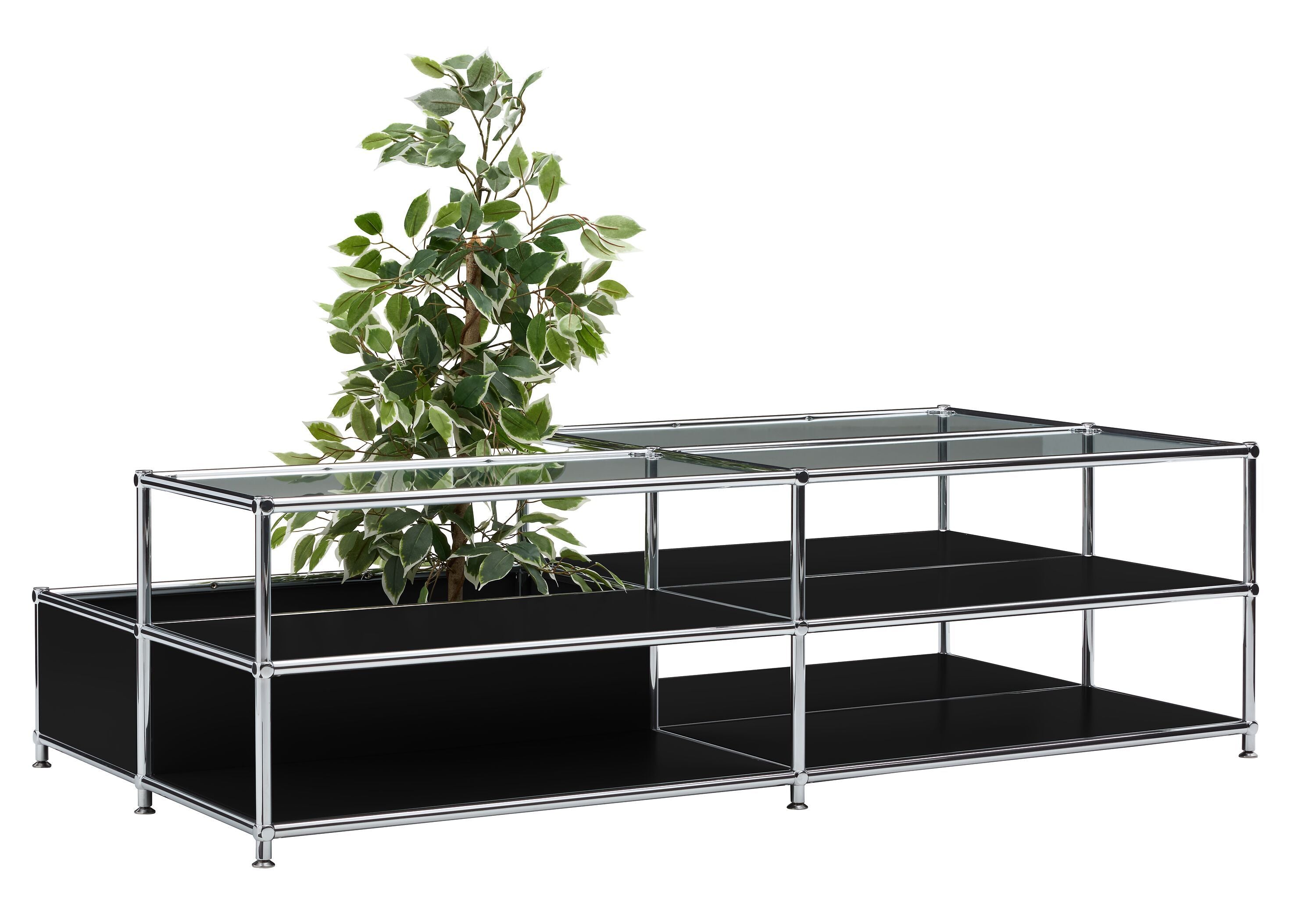 FLEXCUBE Salontisch - Schwarz / B: 152.5 cm x T: 77.5 cm x H: 43.5 cm
