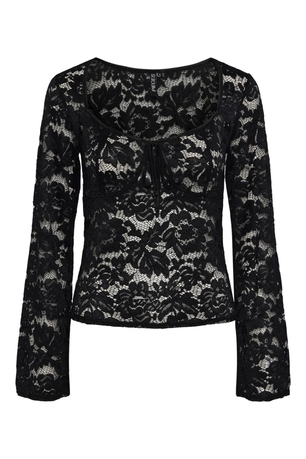 Pieces Pcamalie Ls Lace Top 4575101 black