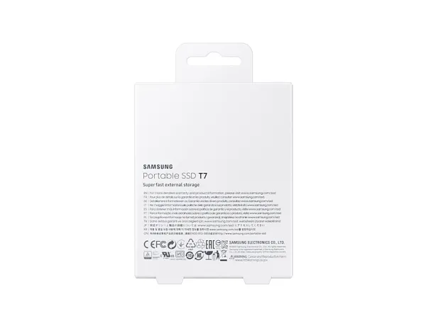 Samsung T7 MU-PC2T0T - SSD - krypteret - 2 TB - ekstern (bærbar) - USB 3.2 Gen 2 (USB-C stikforbindelse) - 256-bit AES - titan grå
