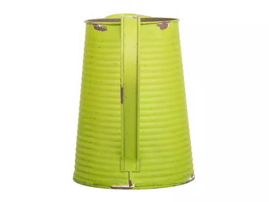 Cruche en métal vert 20xd13x17/18.5h td:10