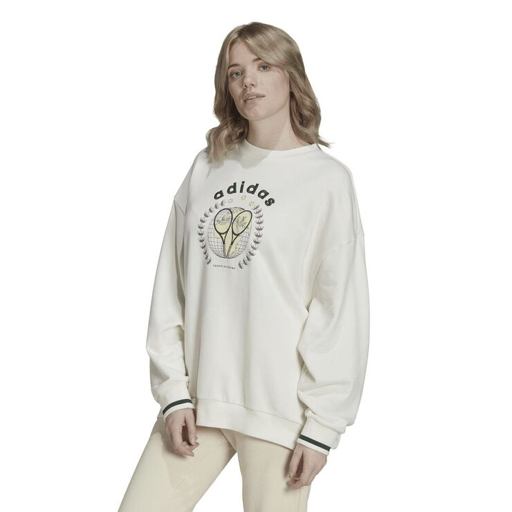 adidas tennis luxe graphic sweater White
