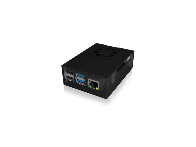 ICY BOX Gehäuse IB-RP108 Raspberry Pi 4 Gehäuse aus Aluminium und Acryl für den Raspberry Pi 4