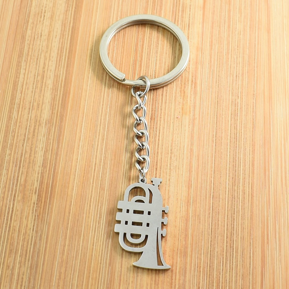 Porte-clés trompette origami acier