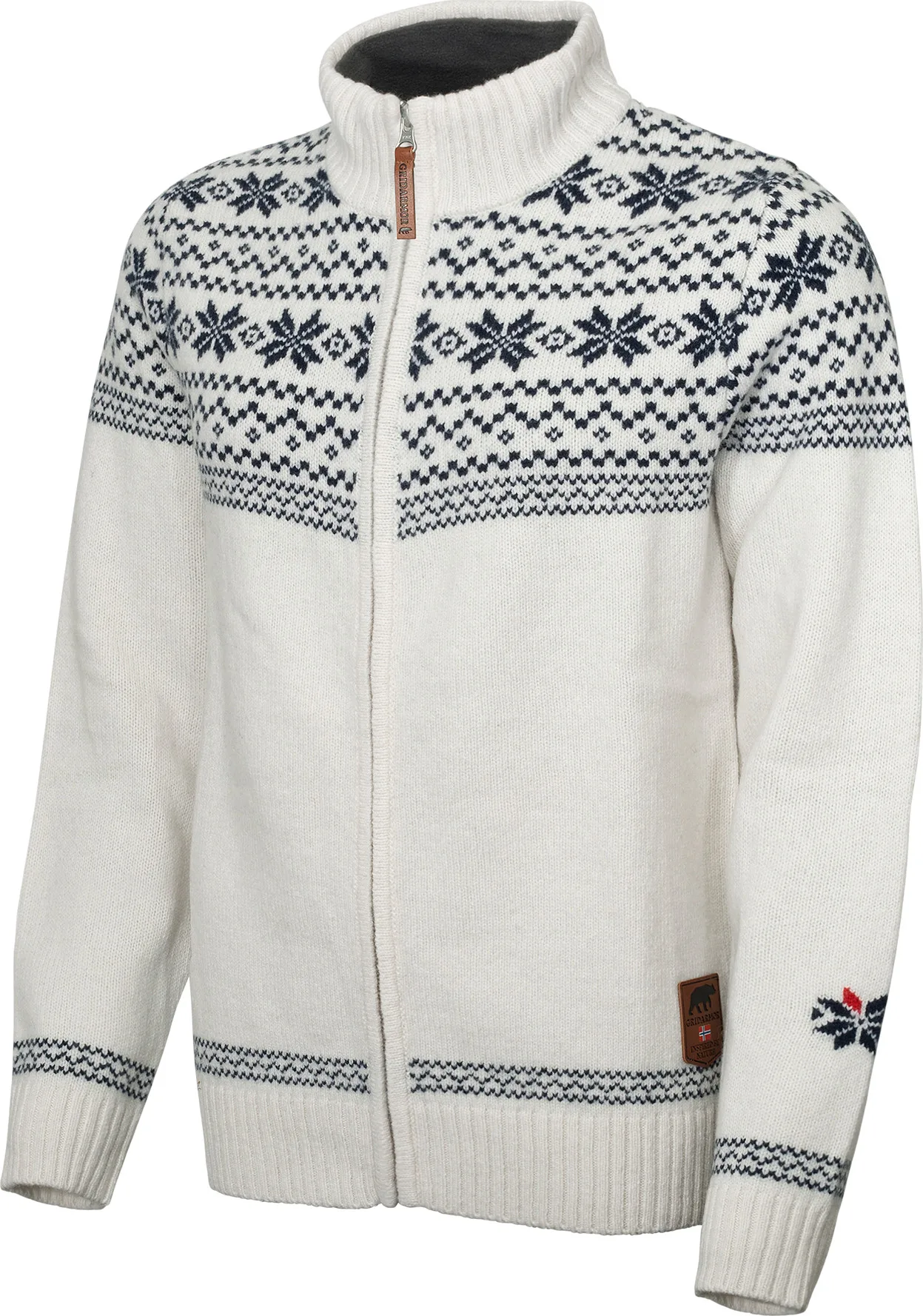 Gridarmor Women's Snøstjerne Full Zip Ullgenser Bright White