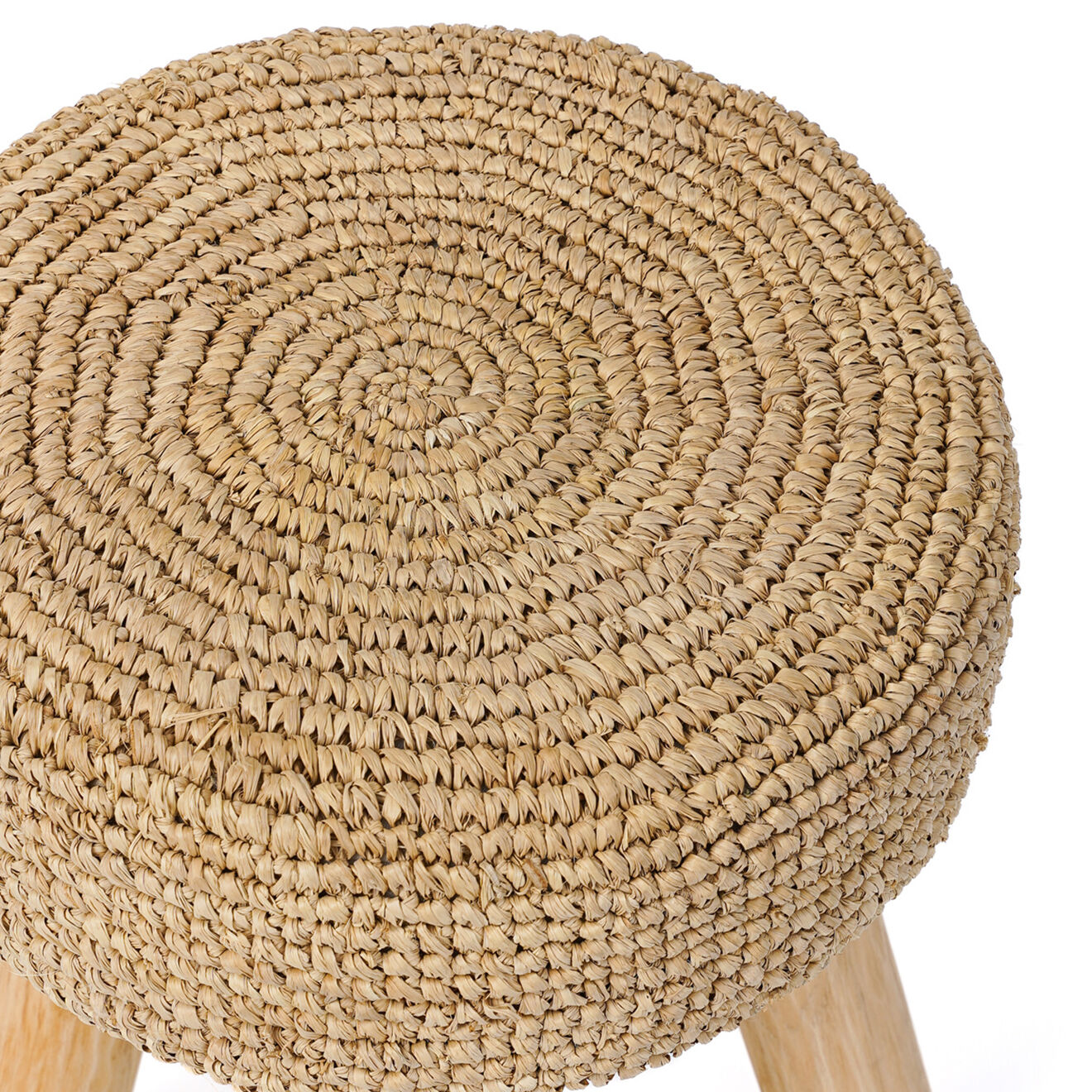 Bazar Bizar Tabouret Raphia naturel - D.35xH.45 cm