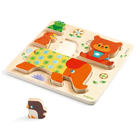 Djeco Relief Puzzle: Woodypile, 5 Teile