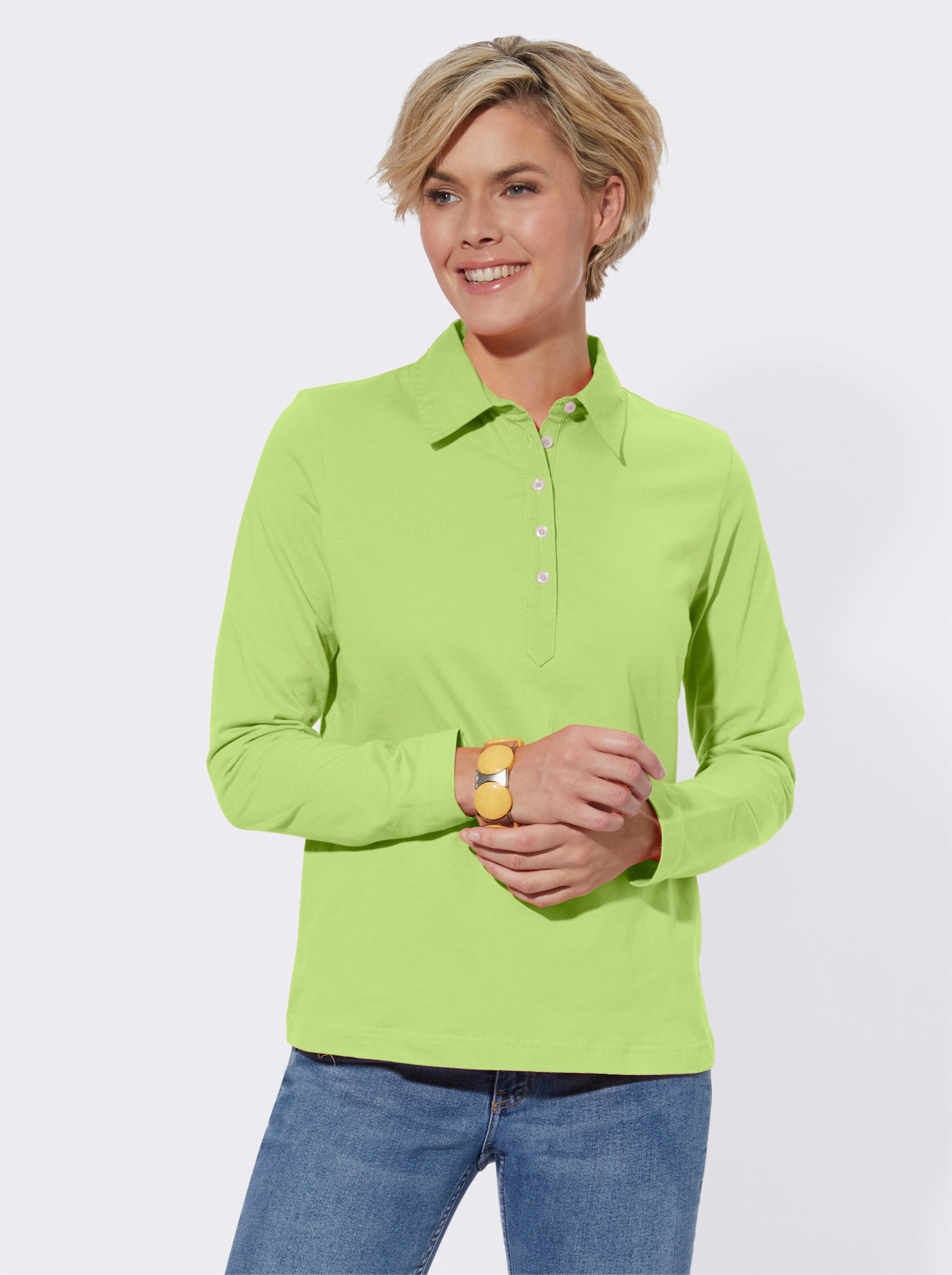 Langarm-Poloshirt