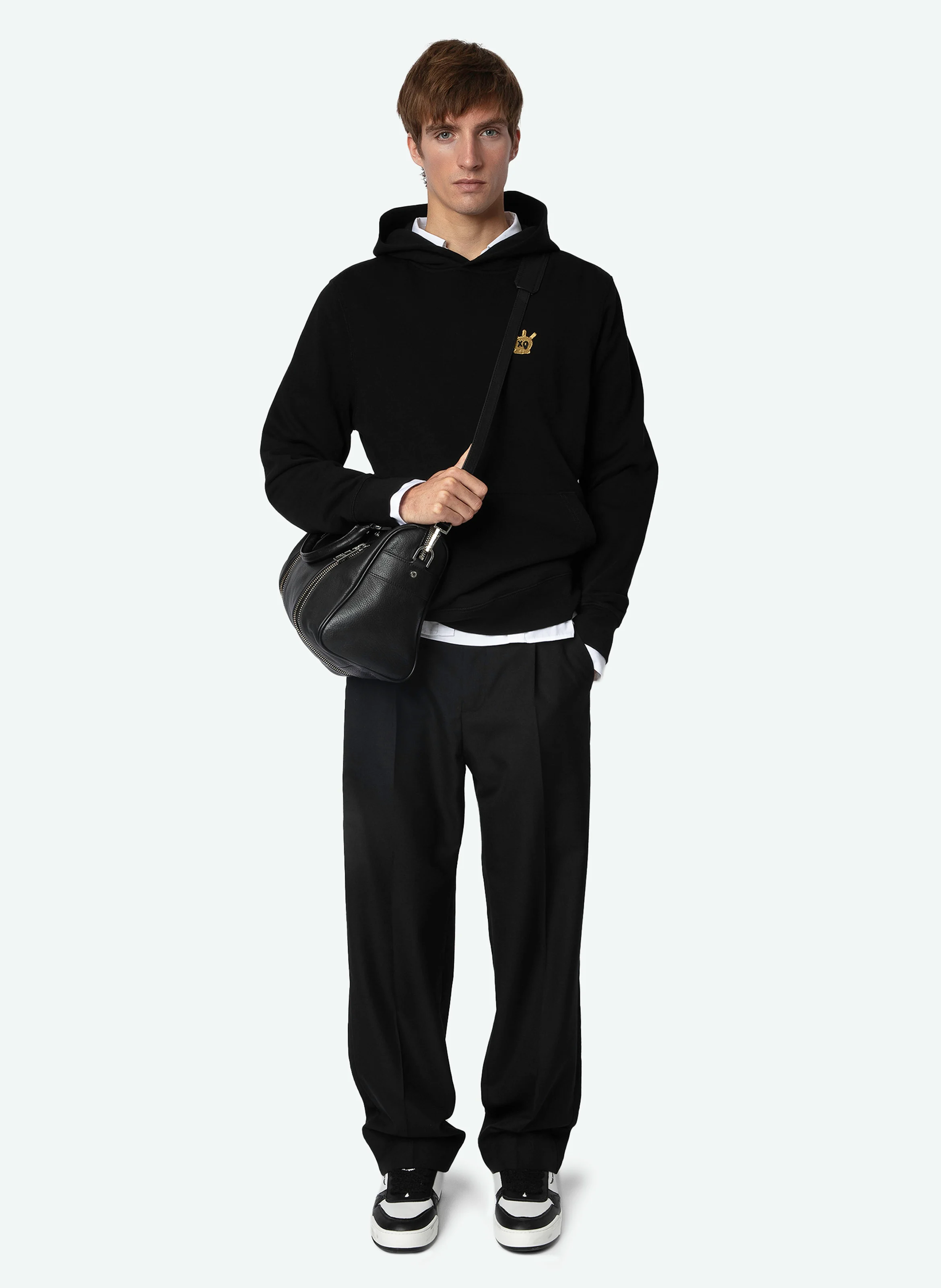 SANCHI - Sweat à capuche en coton | Noir