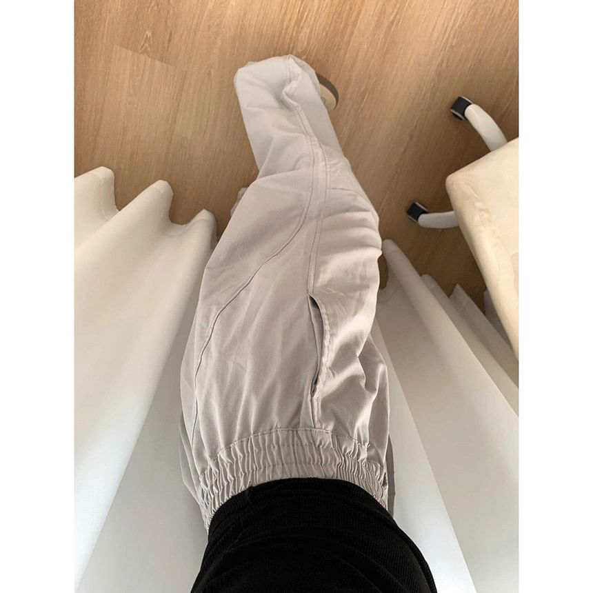 Rosesand - Hoge taille effen losse wijde joggingbroek