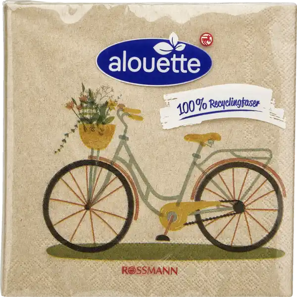 Recycling Cocktail-Serviette Fahrrad
