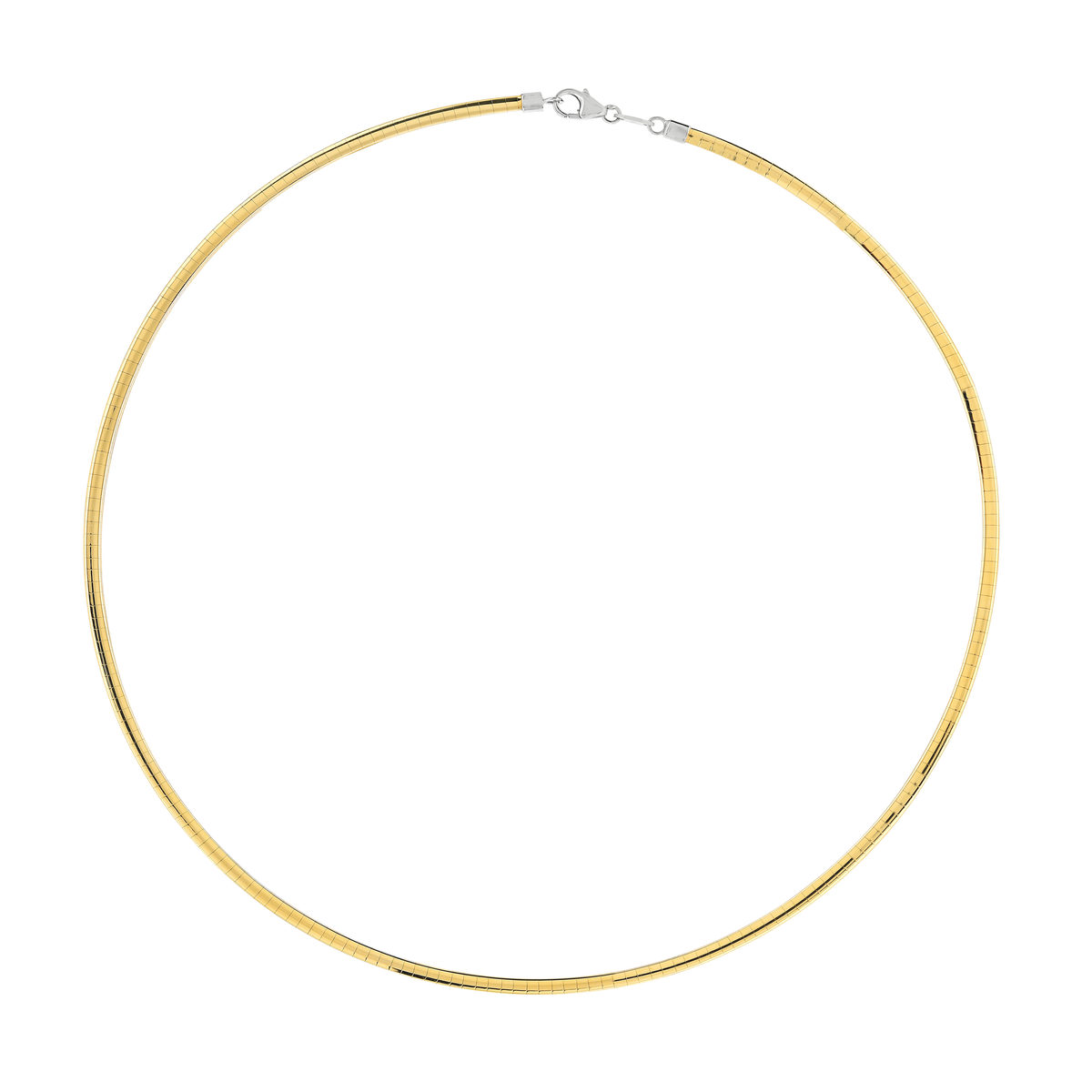 Collier or 2 tons maille plate oméga 42 cm