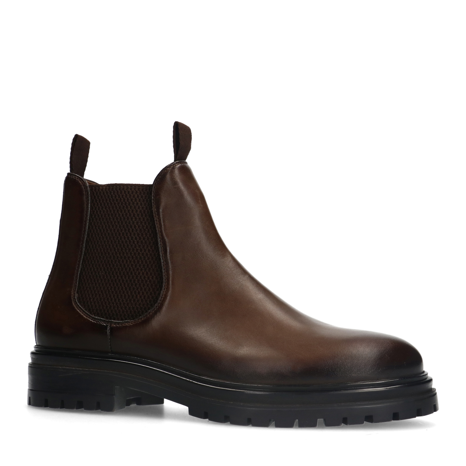 Bruine leren chelsea boots