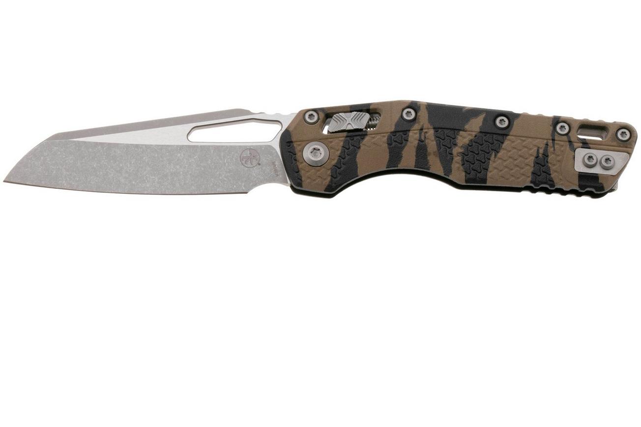 Microtech MSI Standard Issue 210T-10APPMTRC, Apocalyptic Stonewashed M390MK, Tiger Camo Tri-Grip Polymer zakmes