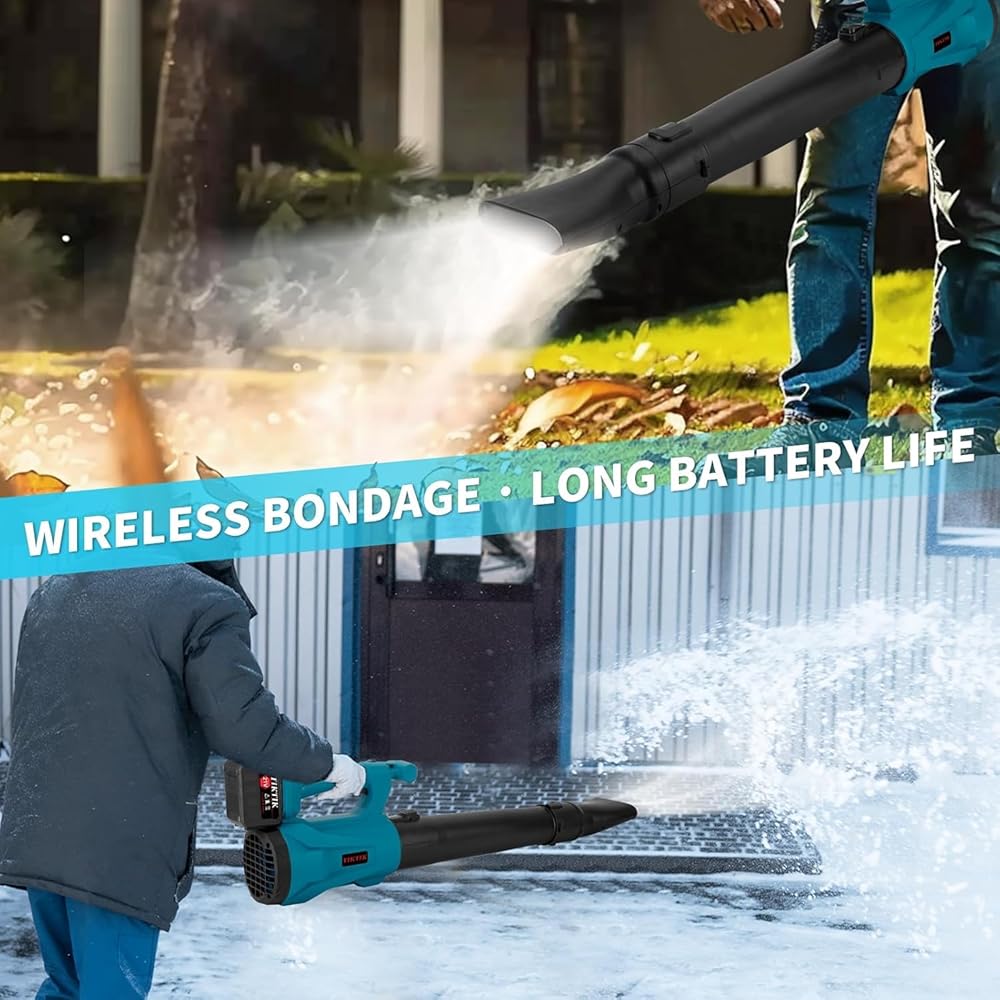 Souffleur de feuilles sans fil, broyeur léger 24 000 tr/min, aspirateur et broyeur de feuilles à 6 vitesses avec batteries et chargeur pour le nettoyage des feuilles, dans le jardin, la terrasse Host : Jardin