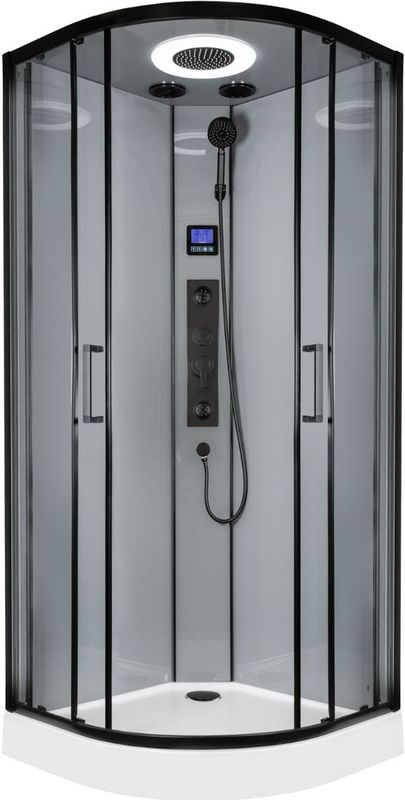 Kerra - Orion - Douchecabine - Zwart - Complete met Massagejets