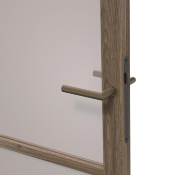 Arne & Bodil binnendeur ABE101 brons glas - donker eiken houtlook afwerking