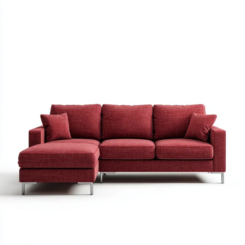 Ecksofa Stoff 250x160x80 cm – Rot – Modernes Design