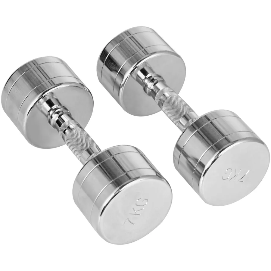 HOMCOM Kurzhantel-Set mit gerändeltem Griff silber