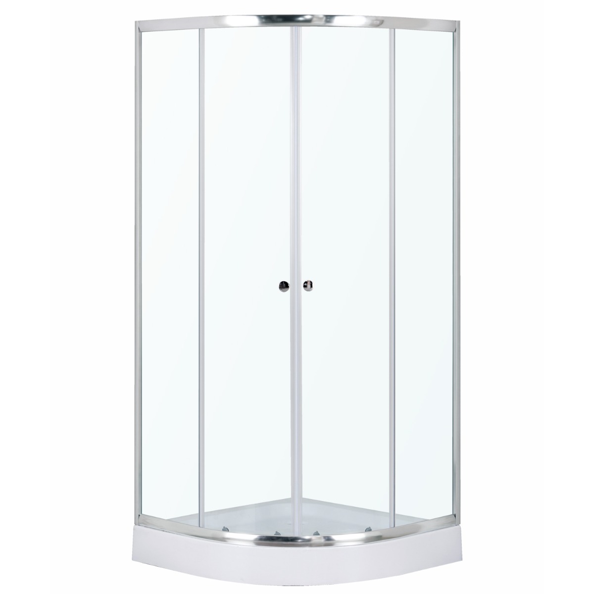 Kerra Leo douchecabine kwartrond 90x90cm chroom met douchebak