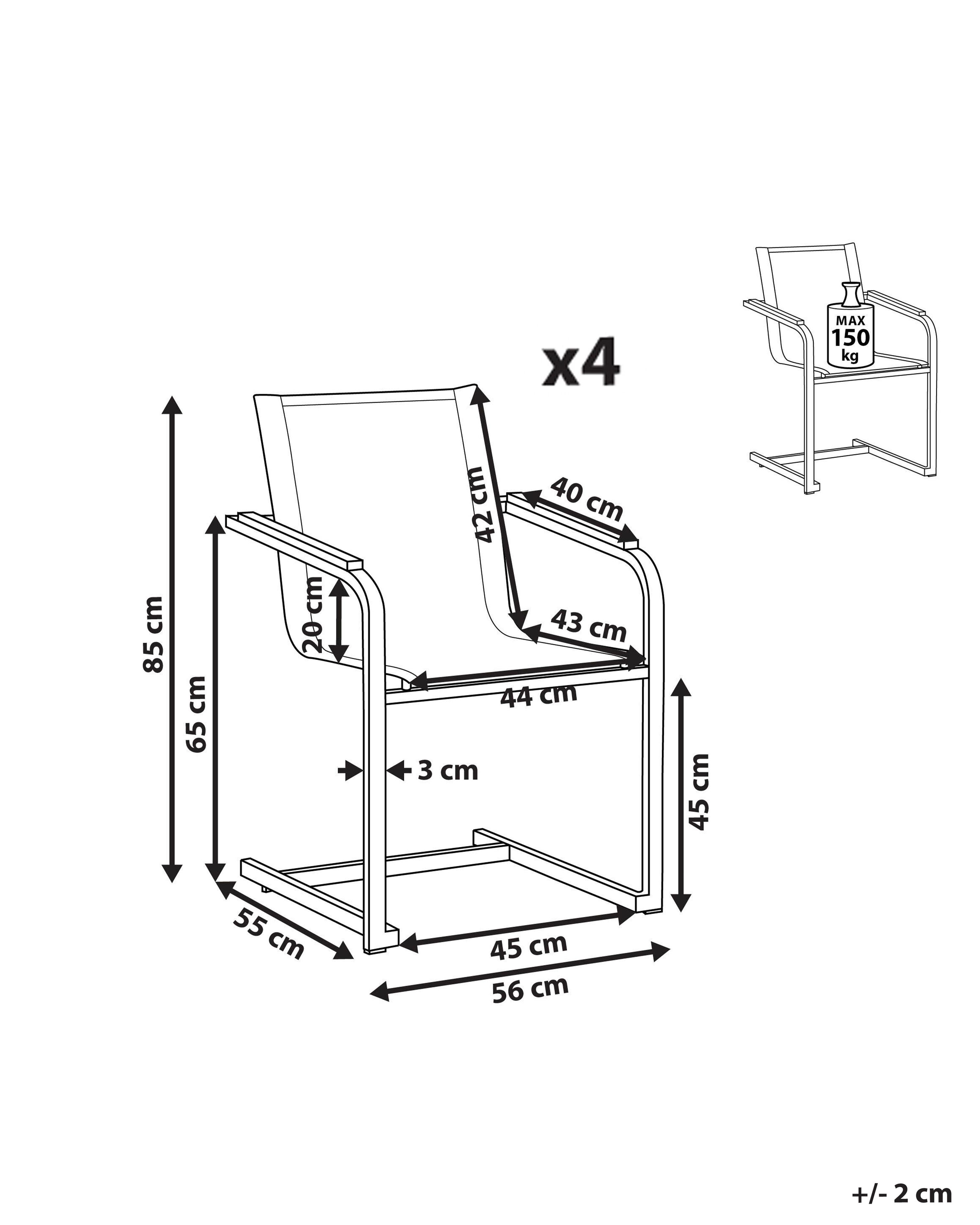 Set van 4 tuinstoelen COSOLETO Roestvrij staal Beige
