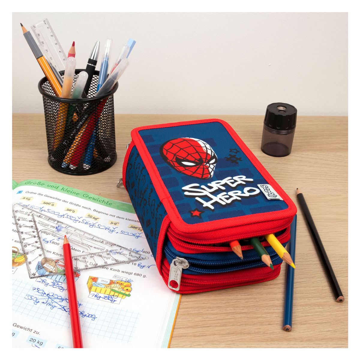3-Vaks Gevulde Etui Spiderman